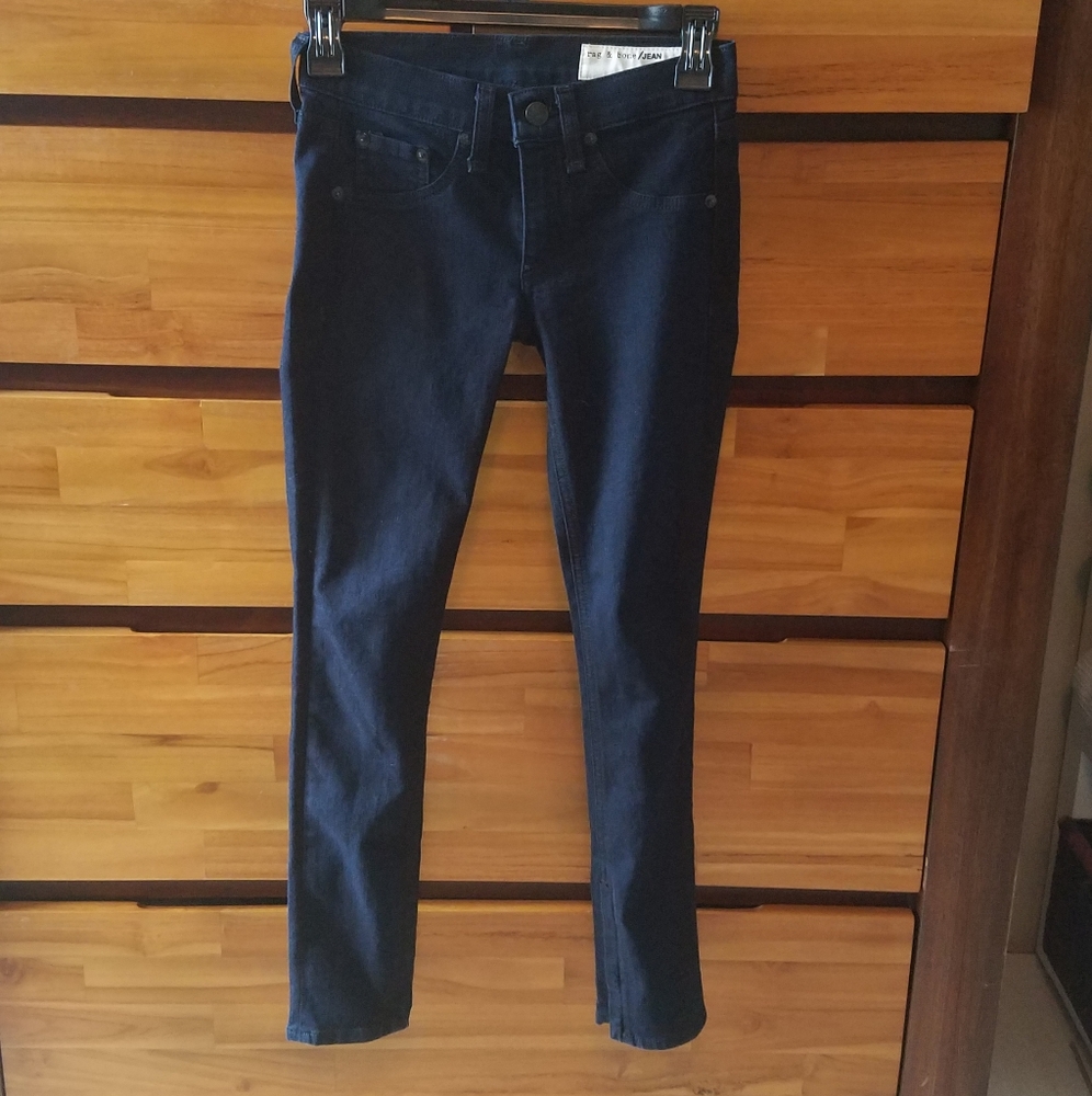 RAG & BONE midnight denim jean skinny capri